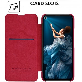 Odinis dėklas Nillkin qin serijos - raudonas (Honor 20/Nova 5T) Odinis dėklas Nillkin qin serijos - raudonas (Honor 20/Nova 5T)